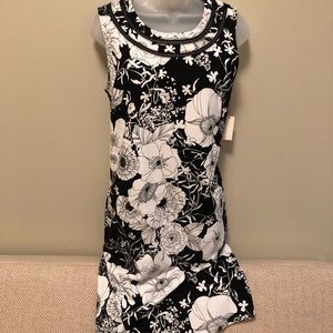 Talbots black and white knit dress. NWT